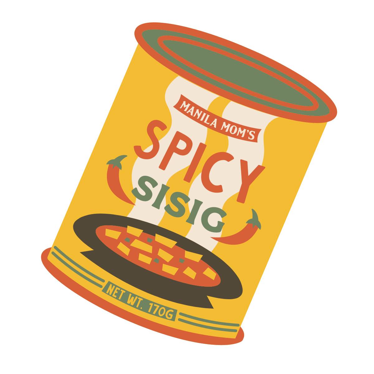 Illustration of a spicy can of soup